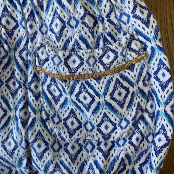 MONSOON Baby Girls Aztec Diamonds Romper 3-6 Mos Bubble Shorts Playsuit Infant - Picture 6 of 7